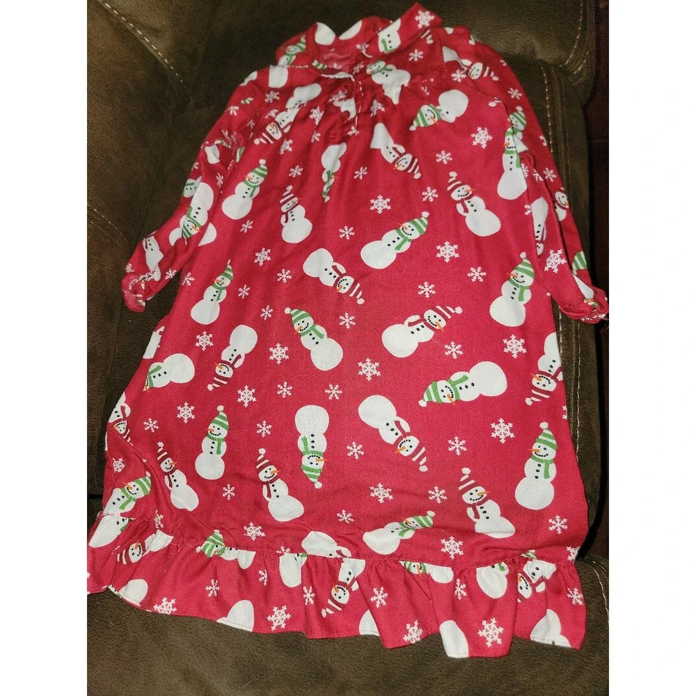 Gymboree holiday Christmas snowman gymmies pajamas nightgown size 5‎ 6